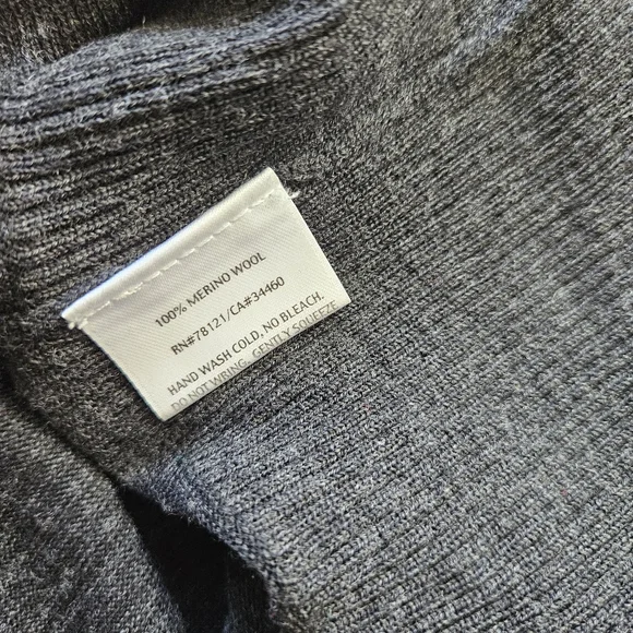 Eileen Fisher Gray Striped Lightweight Sweater Merino Wool - Picture 4 of 9